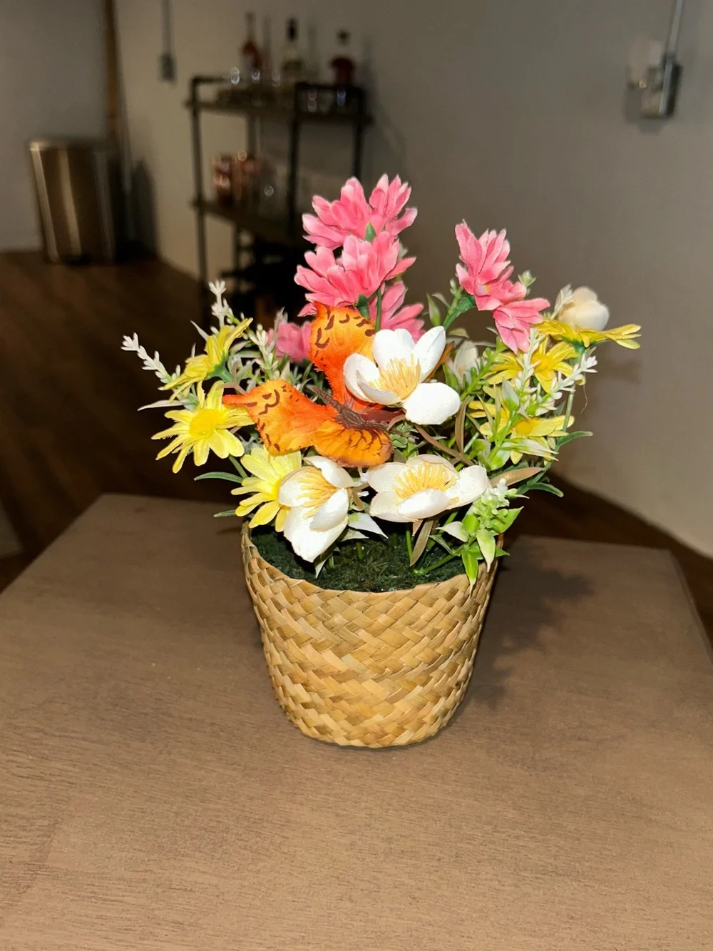 Floral Arrangement in Woven Basket